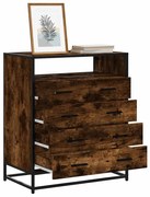 füstös tölgy szerelt fa fiókos szekrény 70x41x83,5 cm