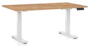 OfficeTech C állítható magasságú asztal, 120 x 80 cm, fehér alap, craft tölgy