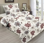 Micropplüss ágyneműhuzat Brown Flower 200x220cm+90x70cm TiaHome