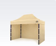 Gyorsan felállítható pavilon 2x3 m (3 fal): Acélos tartósság árusoknak - plusz 3 oldalfal - Bézs