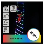 Aigostar - LED RGBY kültéri karácsonyi dekoráció 154 db LED / 3,6 W / 230 V / 8 funkciós / 1,6 m / IP44