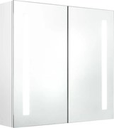 vidaXL fényes fehér LED-es tükrös fürdőszobaszekrény 62 x 14 x 60 cm