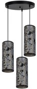 Csillár zsinóron AVALO 3xE27/60W/230V á. 35 cm szürke/fekete
