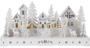 LED Winter tájkép fehér, 10x LED, 30 cm, 2x AA