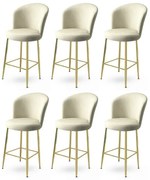 Alte Cream and Gold bárszék szett, 6 db, 6 db