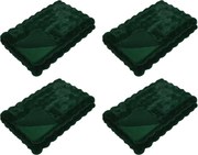 vidaXL Csúszásgátló műszőrme takaró Olite 4 pcs Sötétzöld 130 x 150 cm