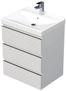 Fürdőszobaszekrény mosdóval SAT Cube Way 60x71x46 cm fehér matt CUBE3D46603ZBVER