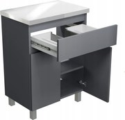 Fürdőszoba szekrény pulttal pult alá Asztali mosdó Akasztós álló komód 60