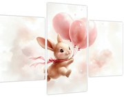 Kép - Nyuszi léggömbökkel (90x60 cm)
