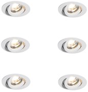 6 darabos modern, ultravékony, fehér, beépíthető spotlámpa szett LED-del, IP54 - Pupil