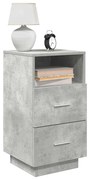 2 db betonszürke éjjeliszekrény 2 fiókkal 36x36x68 cm
