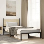 sonoma tölgy színű fém ágykeret matrac nélkül 107 x 203 cm