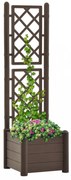 mokkaszínű polipropilén rácsos kerti ültető 43 x 43 x 142 cm