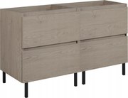 Álló Fürdőszoba Szekrény Mosdó Alá 120 Matt Tölgy Front Fém Lábak