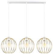 Csillár zsinóron MATT 3xE27/60W/230V fehér/arany