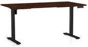 OfficeTech B állítható magasságú asztal, 160 x 80 cm, fekete alap, wenge