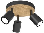 Spotlámpa TULON 3xGU10/8W/230V fekete/tölgy