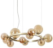 Ideal Lux - LED Csillár zsinóron PERLAGE 11xG9/3W/230V átm. 73 cm arany/füstös