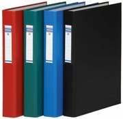 Gyűrűs könyv, 2 gyűrű, 40 mm, A4, PP/karton, DONAU, piros (D3734P)