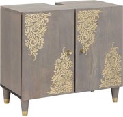 vidaXL Mosdókagyló szekrény Szürke 62 x 33 x 58 cm Tömör Mangófát