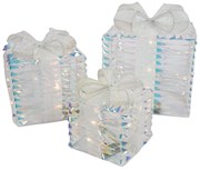 3 darabos karácsonyi szivárvány ajándékkészlet LED-del - Niji