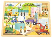 Fa puzzle Viga Építőipari gépek