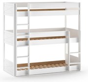 Fehér emeletes borovi fenyő gyerekágy 90x200 cm Scott – Vipack