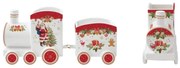 Karácsonyi porcelán vonat alakú kínáló tálka szett, 2 részes, 25,5x8x12,5 cm, díszdobozban - Christmas Memories