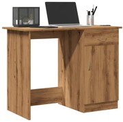 kézműves tölgy színű szerelt fa íróasztal 100 x 50 x 76 cm