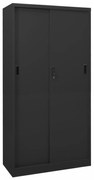 antracitszürke acél tolóajtós irodai szekrény 90 x 40 x 180 cm