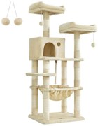Macskafa, stabil macska torony, 143 cm, bézs | FEANDREA