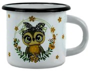 Belis Smaltált bögre Bagoly koszorú, 7 cm, 0,25 l