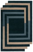 Sötétzöld kézi szövésű gyapjú szőnyeg 120x180 cm Labyrinth Shaped – Flair Rugs