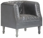 szürke valódi kecskebőr kagylófotel