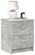 2 db betonszürke éjjeliszekrény 2 fiókkal 40x36x50 cm
