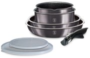 7 részes indukciós edénykészlet levehető nyéllel szürke Berlinger Haus Metallic Line Carbon Edition