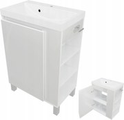 Mosdószekrény 60 cm Fehér Álló Függő Mdf Papírtartó Wc polcok