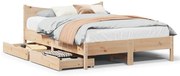 tömör fenyőfa ágykeret fiókokkal 120 x 200 cm