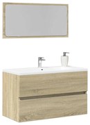 sonoma tölgy tükrös fürdőszobaszekrény 80 x 38,5 x 45 cm
