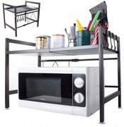 Fém konyhai állítható állvány mikrohullámú sütőkhöz, 37-65 x 44 cm