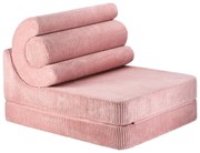 Rózsaszín kordbársony gyerek fotel Flipster – Wigiwama