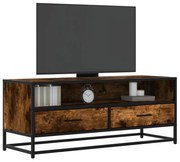 füstös tölgy színű szerelt fa és fém TV-szekrény 100x34,5x40 cm