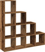 vidaXL 4 szintes antik színű elválasztó könyvespolc 131,5x29x131,5 cm