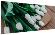 Egy csokor fehér tulipán képe (120x50 cm)