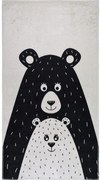 Fekete-fehér mosható gyerek szőnyeg 80x120 cm Bear Family – Vitaus