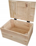 Fa Tárolódoboz Fedéllel, 30x20x16 cm Tárolódoboz Fedéllel