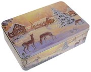 Karácsonyi konyhai dombornyomott nagy fémdoboz 355x235x100 mm Winter Nostalgia