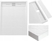 Fehér Téglalap Alakú Zuhanytálca 100 x 80 CM Viva Kompozit