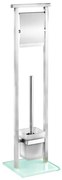 WENKO 22992100 - WC-kefe DEBAR 18x73 cm rozsdamentes acél/szatén/fehér