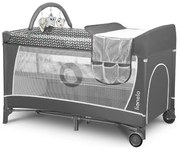 Lionelo - FLOWER utazóágy, szürke, skandináv stílus